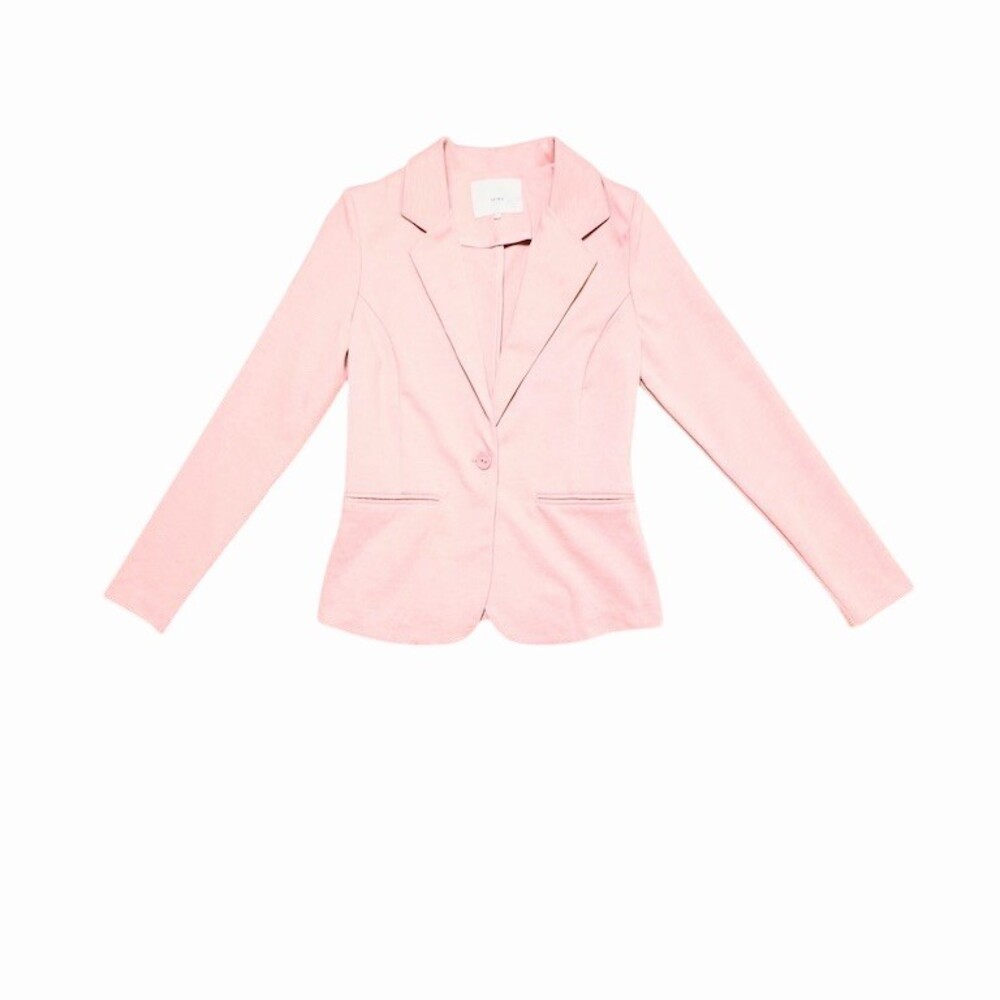 ICHI Kate Blazer Blush Pink Slim Fit Single Button Workwear Jacket S